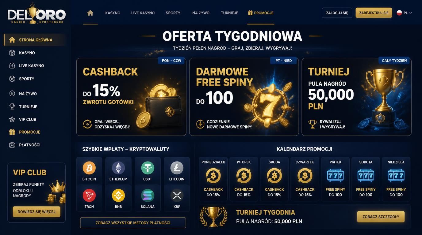  interfejs promocji tygodniowych i crypto-deali 